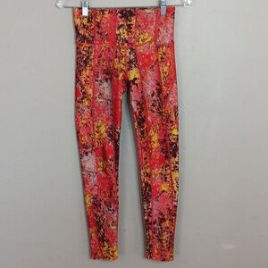 Ghost Flower Printed High Rise Leggings Size Small